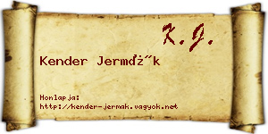 Kender Jermák névjegykártya